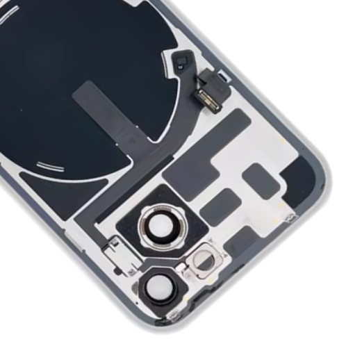 Pour iPhone 14 Couvercle arrière de batterie en verre avec support de flash + module de chargement sans fil (violet) SH20PL1258-07