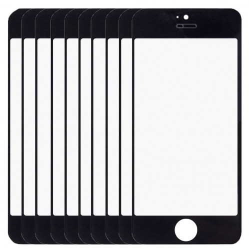 10 PCS iPartsAcheter pour l'iPhone 5 et 5S Front Screen Lentille extérieure (Noir) S128BT734-06