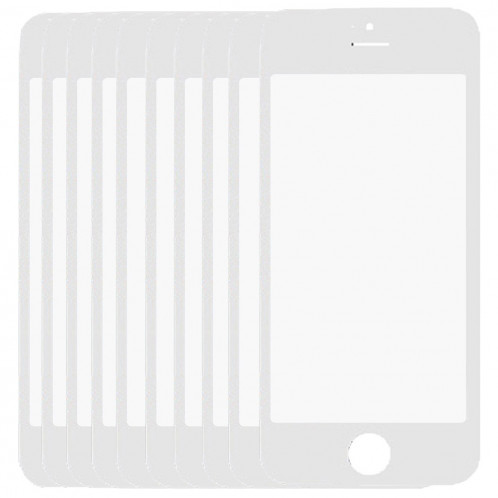 10 PCS iPartsAcheter pour iPhone 5 et 5S lentille extérieure en verre d'écran avant (blanc) S128WT1583-06