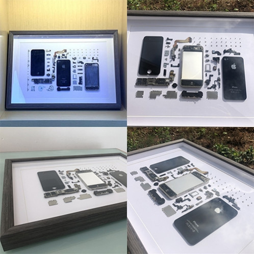 Support de cadre photo pour téléphone portable 3D faux factice non fonctionnel Démonter le cadre de spécimen pour iPhone 4 (blanc) SH536W1689-04