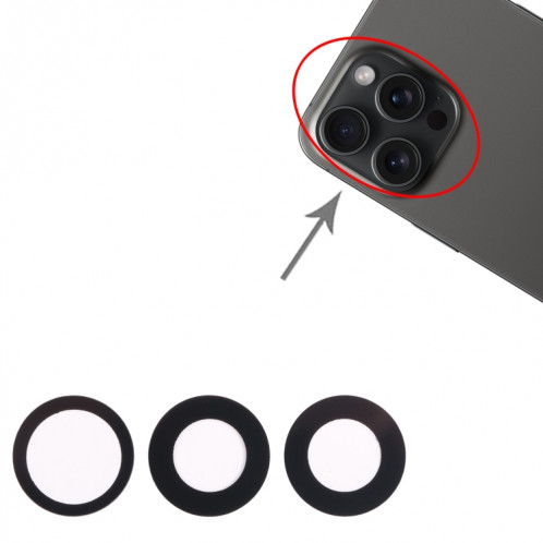 Pour iPhone 15 Pro Max Objectif de caméra arrière 3 en 1 SH00141449-04