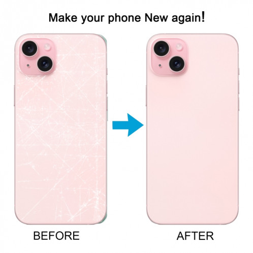 Pour iPhone 15 Plus Couvercle arrière de la batterie en verre (rose) SH16FL1231-07