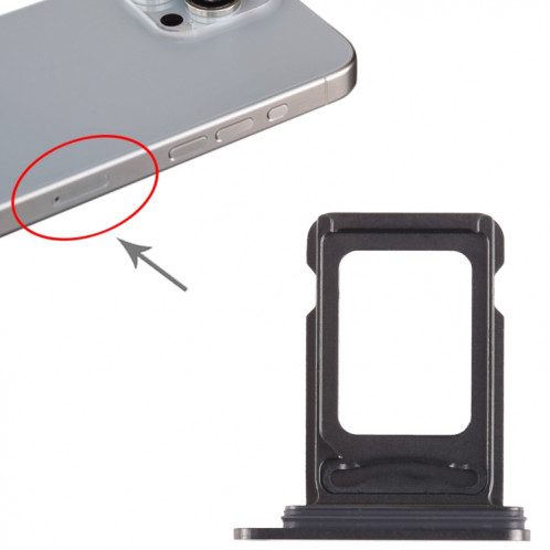 Pour iPhone 15 Pro SIM + Plateau pour carte SIM (Noir) SH025B1909-04
