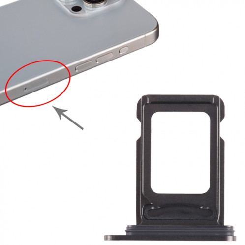 Pour iPhone 15 Pro Max SIM + Plateau pour carte SIM (Noir) SH026B1646-04