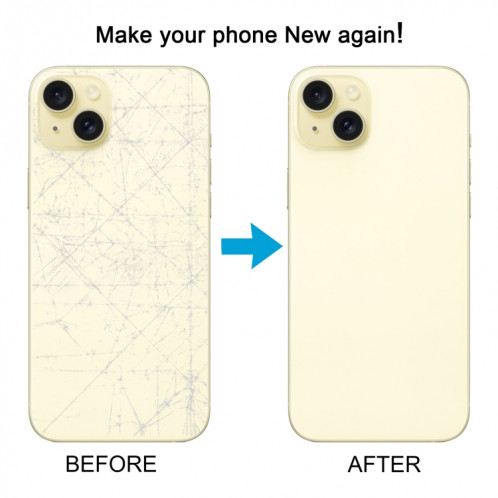 Pour iPhone 15 Remplacement facile Grand trou de caméra Couvercle de batterie arrière en verre (Jaune) SH42YL636-07