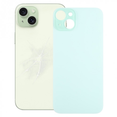 Pour iPhone 15 Plus, remplacement facile, grand trou de caméra, couvercle de batterie arrière en verre (vert) SH43GL1669-07