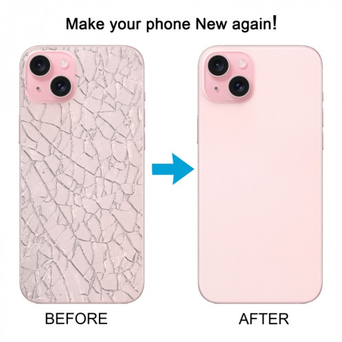 Pour iPhone 15 Plus Couvercle arrière de la batterie en verre avec couvercle d'objectif d'appareil photo (rose) SH85FL1072-07