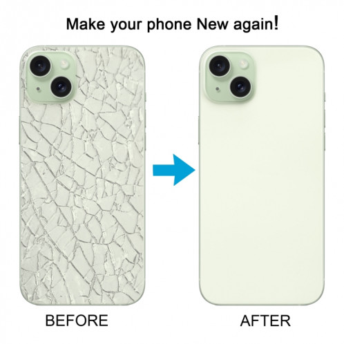 Pour iPhone 15 Plus Couvercle arrière de batterie en verre avec couvercle d'objectif d'appareil photo SH85GL647-07