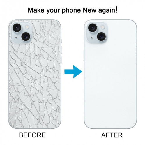 Pour iPhone 15 Plus Couvercle arrière de batterie en verre avec couvercle d'objectif d'appareil photo SH85LL1532-07