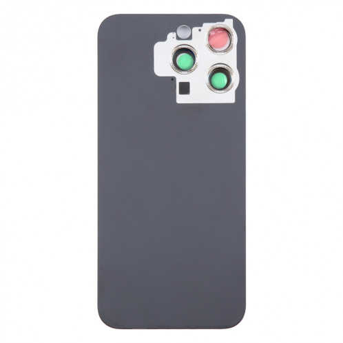 Pour iPhone 15 Pro Couvercle arrière de la batterie en verre avec couvercle d'objectif d'appareil photo (noir) SH86BL1630-07