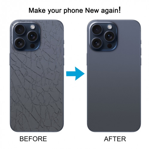 Pour iPhone 15 Pro Couvercle arrière de la batterie en verre avec couvercle d'objectif d'appareil photo (bleu) SH86LL940-07