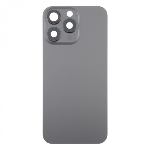 Pour iPhone 15 Pro Max Couvercle arrière de la batterie en verre avec couvercle d'objectif d'appareil photo (noir) SH87BL1516-07