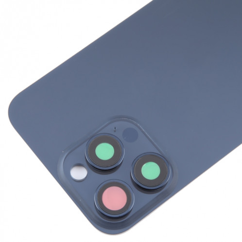 Pour iPhone 15 Pro Max Couvercle arrière de la batterie en verre avec couvercle d'objectif d'appareil photo (bleu) SH87LL1648-07