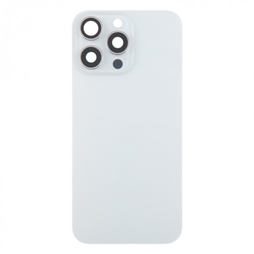 Pour iPhone 15 Pro Max Couvercle arrière de la batterie en verre avec couvercle d'objectif d'appareil photo (blanc) SH87WL1141-07