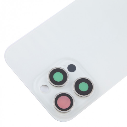Pour iPhone 15 Pro Max Couvercle arrière de la batterie en verre avec couvercle d'objectif d'appareil photo (blanc) SH87WL1141-07
