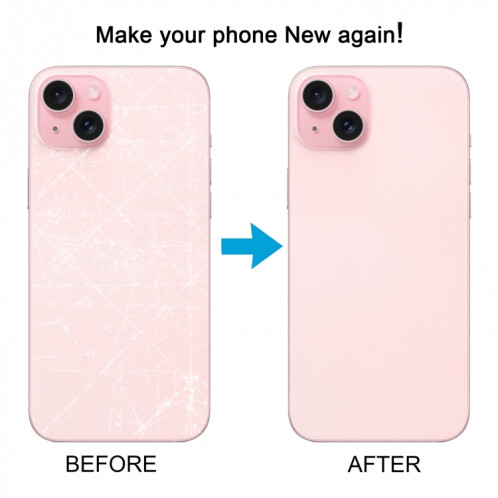 Pour iPhone 15 Plus Couvercle arrière de la batterie avec couvercle d'objectif d'appareil photo + aimant MagSafe (rose) SH04FL237-07