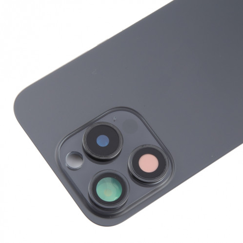 Pour iPhone 15 Pro Couvercle arrière de la batterie avec couvercle d'objectif d'appareil photo + aimant MagSafe (noir) SH05BL1989-07