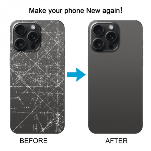 Pour iPhone 15 Pro Couvercle arrière de la batterie avec couvercle d'objectif d'appareil photo + aimant MagSafe (noir) SH05BL1989-07