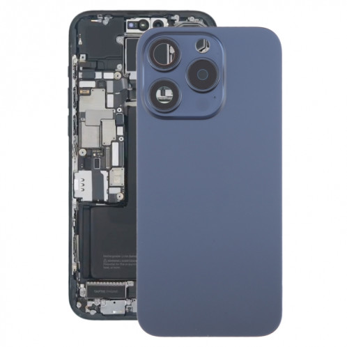 Pour iPhone 15 Pro Couvercle arrière de la batterie avec couvercle d'objectif d'appareil photo + aimant MagSafe (bleu) SH05LL1699-07