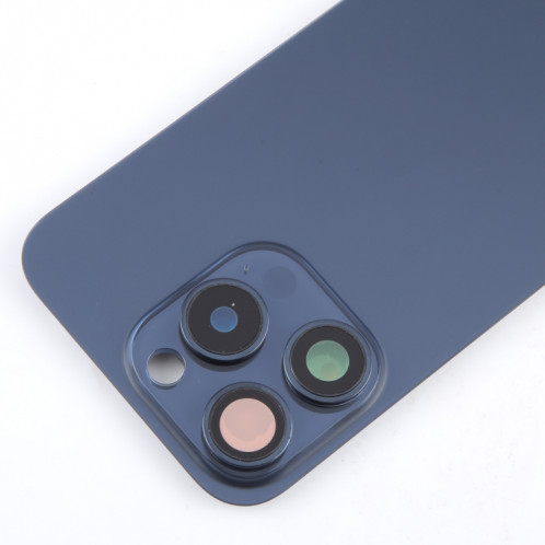 Pour iPhone 15 Pro Couvercle arrière de la batterie avec couvercle d'objectif d'appareil photo + aimant MagSafe (bleu) SH05LL1699-07