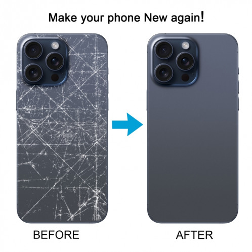 Pour iPhone 15 Pro Couvercle arrière de la batterie avec couvercle d'objectif d'appareil photo + aimant MagSafe (bleu) SH05LL1699-07