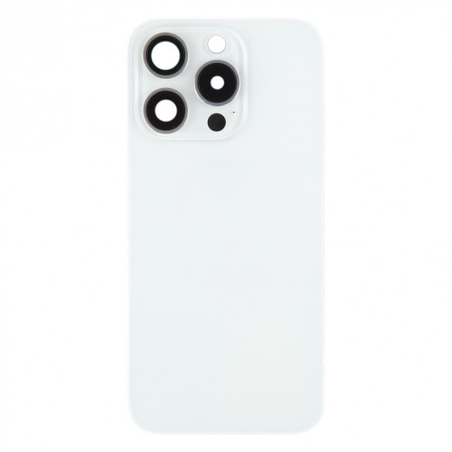 Pour iPhone 15 Pro Couvercle arrière de la batterie avec couvercle d'objectif d'appareil photo + aimant MagSafe (blanc) SH05WL821-07