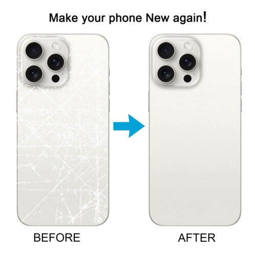 Pour iPhone 15 Pro Couvercle arrière de la batterie avec couvercle d'objectif d'appareil photo + aimant MagSafe (blanc) SH05WL821-07