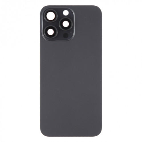 Pour iPhone 15 Pro Max Couvercle arrière de la batterie avec couvercle d'objectif d'appareil photo + aimant MagSafe (noir) SH06BL1112-07