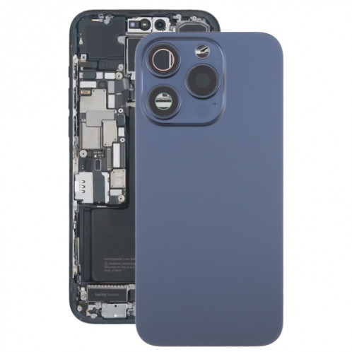 Pour iPhone 15 Pro Max Couvercle arrière de la batterie avec couvercle d'objectif d'appareil photo + aimant MagSafe (bleu) SH06LL1409-07
