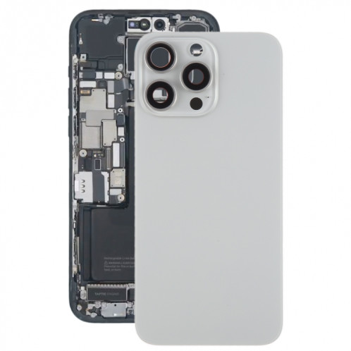 Pour iPhone 15 Pro Max Couvercle arrière de la batterie avec couvercle d'objectif d'appareil photo + aimant MagSafe (titane) SH6TCL1540-07