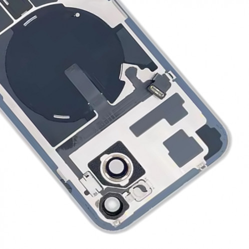 Pour iPhone 15 Plus Couvercle arrière de batterie en verre avec support de flash + module de chargement sans fil (rose) SH09FL1591-07