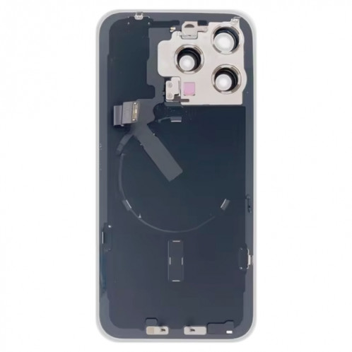 Pour iPhone 15 Pro Max Couvercle arrière de batterie en verre avec support de flash + module de chargement sans fil (bleu) SH10LL1095-07