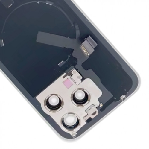 Pour iPhone 15 Pro Max Couvercle arrière de batterie en verre avec support de flash + module de chargement sans fil (bleu) SH10LL1095-07