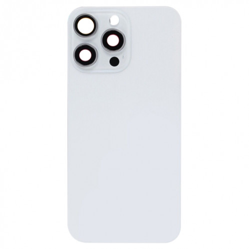 Pour iPhone 15 Pro Max Couvercle arrière de batterie en verre avec support de flash + module de chargement sans fil (blanc) SH10WL887-07