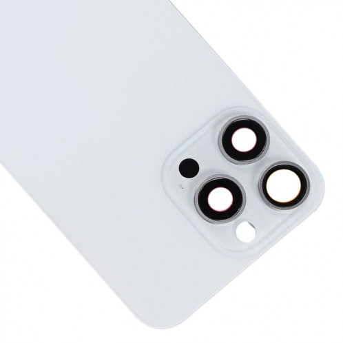 Pour iPhone 15 Pro Max Couvercle arrière de batterie en verre avec support de flash + module de chargement sans fil (blanc) SH10WL887-07