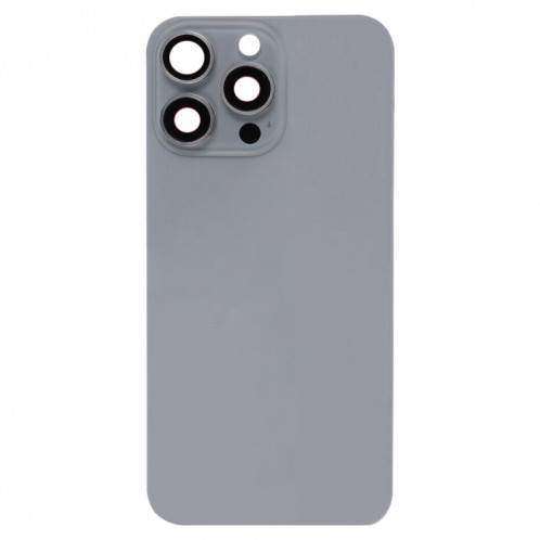For iPhone 15 Pro Glass Battery Back Cover with Flash Bracket + Wireless Charging Module(Titanium gray) SH2TCL734-07