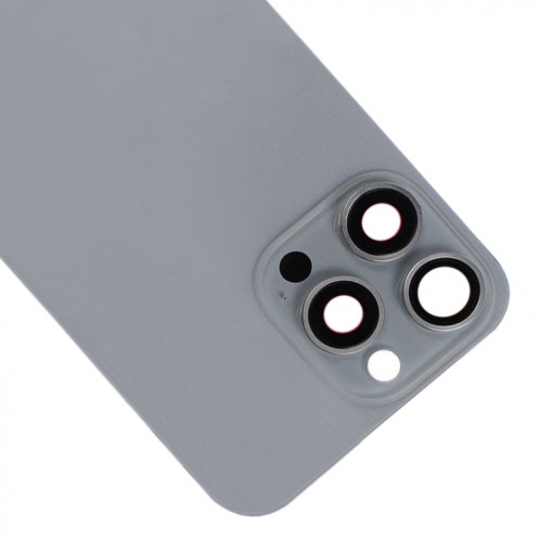 For iPhone 15 Pro Glass Battery Back Cover with Flash Bracket + Wireless Charging Module(Titanium gray) SH2TCL734-07
