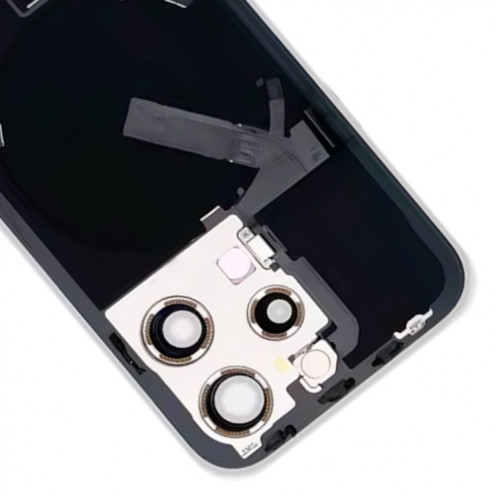 For iPhone 15 Pro Glass Battery Back Cover with Flash Bracket + Wireless Charging Module(Titanium gray) SH2TCL734-07
