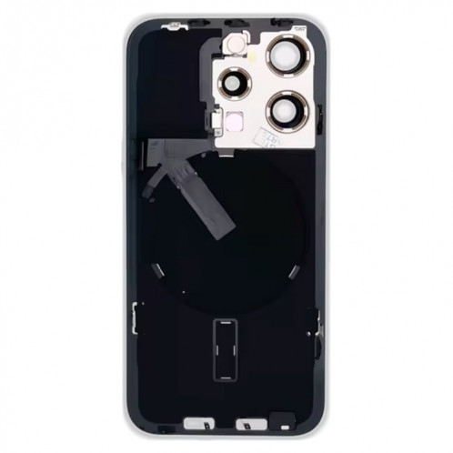 Pour iPhone 15 Pro Couvercle arrière de batterie en verre avec support de flash + module de chargement sans fil (blanc) SH12WL1832-07