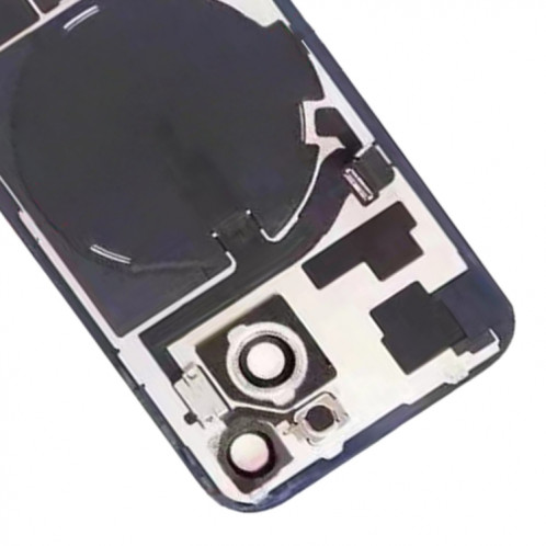 For iPhone 15 Glass Battery Back Cover with Flash Bracket + Wireless Charging Module(Black) SH14BL733-07
