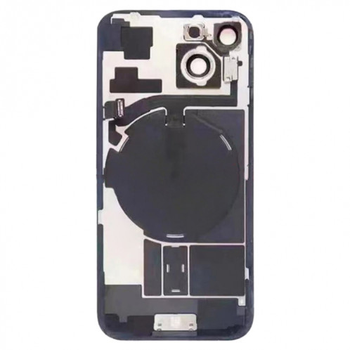 Pour iPhone 15 Couvercle arrière de batterie en verre avec support de flash + module de chargement sans fil (bleu) SH14LL1470-07