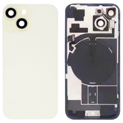 For iPhone 15 Glass Battery Back Cover with Flash Bracket + Wireless Charging Module(Yellow) SH14YL1761-07