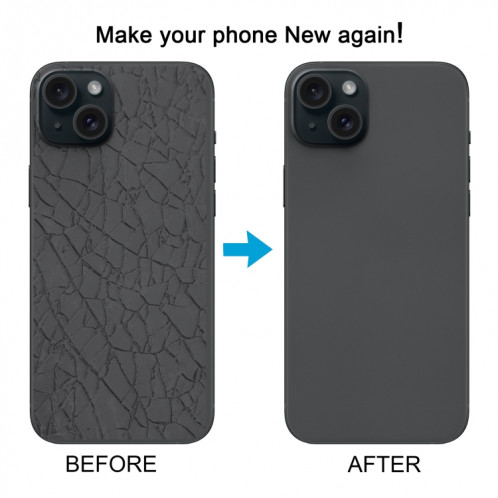 For iPhone 15 Glass Battery Back Cover with Flash Bracket + Wireless Charging Module(Black) SH14BL733-07