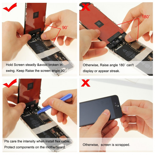 iPartsBuy 4 en 1 pour iPhone 5s (caméra frontale + LCD + cadre + pavé tactile) Assembleur de numériseur (noir) SI002B467-08
