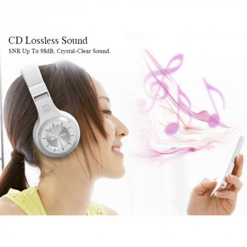 Bluedio HT Turbine Casque d'écoute stéréo Bluetooth 4.1 sans fil avec micro, Pour iPhone, Samsung, Huawei, Xiaomi, HTC et autres smartphones, tous les appareils audio (blanc) SB125W729-017