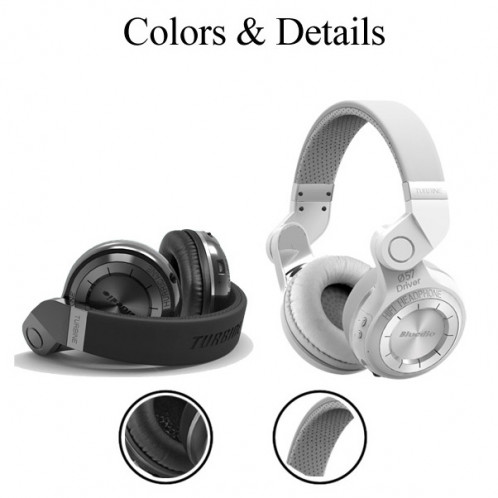 Bluedio T2 Turbine Casque stéréo sans fil Bluetooth 4.1 avec micro, Pour iPhone, Samsung, Huawei, Xiaomi, HTC et autres smartphones, tous les appareils audio (blanc) SB127W1584-013