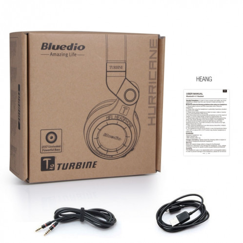 Bluedio T2 Turbine Casque stéréo sans fil Bluetooth 4.1 avec micro, Pour iPhone, Samsung, Huawei, Xiaomi, HTC et autres smartphones, tous les appareils audio (blanc) SB127W1584-013