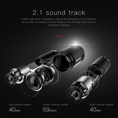 Bluedio US Système sans fil de haut-parleur satellite Bluetooth avec micro (noir) SB131B1841-016