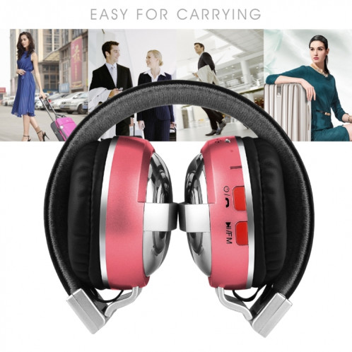 BTH-868 STEREO Sound Quality V4.2 Headphone Bluetooth, Distance Bluetooth: 10m, Support 3.5mm Entrée audio et FM (rose) SH158F222-07