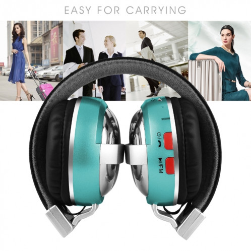 BTH-868 Stéréo Sound Quality V4.2 Casque Bluetooth, Distance Bluetooth Distance: 10M, Support 3.5mm Audio Input & FM (Vert) SH158G624-07
